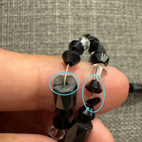 ⚜️3 for $30⚜️ Vintage Hematite Magnetic Wrap Bracelet Black Crystal **Flaw - Picture 11 of 11